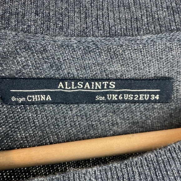 ALLSAINTS Lirienne Angora Cashmere Cotton Blend  Soft Knit‎ Sweater Dress Size 2 - Picture 9 of 9